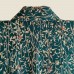 KIMONO FEMME VERT SOIE MOTIF VÉGÉTAL007-217