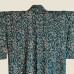 KIMONO FEMME VERT SOIE MOTIF VÉGÉTAL007-217