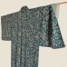 KIMONO FEMME VERT SOIE MOTIF VÉGÉTAL007-217