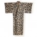 KIMONO FEMME BEIGE & NOIR EN SOIE 007-221