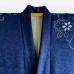 KIMONO EN SOIE BLEU ET MOTIFS SHIBORI BLANCS 007-4 (M)