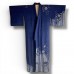 KIMONO EN SOIE BLEU ET MOTIFS SHIBORI BLANCS 007-4 (M)