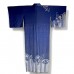 KIMONO EN SOIE BLEU ET MOTIFS SHIBORI BLANCS 007-4 (M)
