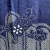 KIMONO EN SOIE BLEU ET MOTIFS SHIBORI BLANCS 007-4 (M)