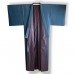 ENSEMBLE KIMONO & HAORI BLEU EN SOIE 007-42 (L)