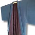 ENSEMBLE KIMONO & HAORI BLEU EN SOIE 007-42 (L)