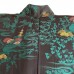 KIMONO FEMME VINTAGE NOIR & VERT EN SOIE 007-52 (M)