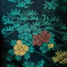KIMONO FEMME VINTAGE NOIR & VERT EN SOIE 007-52 (M)