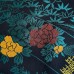 KIMONO FEMME VINTAGE NOIR & VERT EN SOIE 007-52 (M)