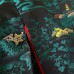 KIMONO FEMME VINTAGE NOIR & VERT EN SOIE 007-52 (M)