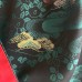KIMONO FEMME VINTAGE NOIR & VERT EN SOIE 007-52 (M)