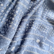 KIMONO FEMME BLEU SOIE MIXTE SHIBORI BLANC 007-6 (M)