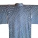 KIMONO BLEU ET BLANC EN SOIE MIXTE  007-6 (M)