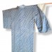 KIMONO BLEU ET BLANC EN SOIE MIXTE  007-6 (M)