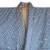 KIMONO BLEU ET BLANC EN SOIE MIXTE  007-6 (M)
