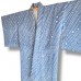 KIMONO BLEU ET BLANC EN SOIE MIXTE  007-6 (M)