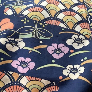 KIMONO FEMME D'ÉTÉ COLORÉ EN SOIE & MOTIFS STYLISÉS 008-179 (M) (non doublé)