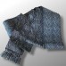OBI DOUBLÉ BLEU NUIT & GRIS EN SOIE 008-201