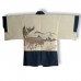 HAORI DE VILLE BLEU NUIT EN SOIE TSUMUGI 008-22 (LL)