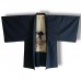 HAORI DE VILLE BLEU NUIT EN SOIE TSUMUGI 008-22 (LL)