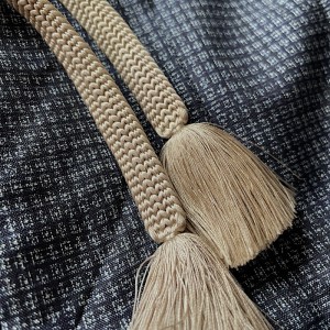 HAORI HOMME  JAPONAIS EN SOIE QUADRILLÉE GRIS-NOIR 008-23 (L)