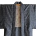 HAORI HOMME  JAPONAIS EN SOIE QUADRILLÉE GRIS-NOIR 008-23 (L)