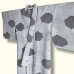 KIMONO FEMME ÉTÉ EN SOIE GRIS-BLEU EFFET PATCHWORK 008-276 (M) (non doublé)