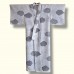 KIMONO FEMME ÉTÉ EN SOIE GRIS-BLEU EFFET PATCHWORK 008-276 (M) (non doublé)
