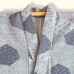 KIMONO FEMME ÉTÉ EN SOIE GRIS-BLEU EFFET PATCHWORK 008-276 (M) (non doublé)