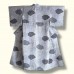 KIMONO FEMME ÉTÉ EN SOIE GRIS-BLEU EFFET PATCHWORK 008-276 (M) (non doublé)