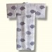 KIMONO FEMME ÉTÉ EN SOIE GRIS-BLEU EFFET PATCHWORK 008-276 (M) (non doublé)