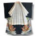 KIMONO TOMESODE VINTAGE NOIR EN SOIE 008-356 (M)