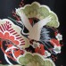 KIMONO VINTAGE NOIR EN SOIE & MOTIFS COLORÉS 008-359 (S)