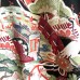KIMONO VINTAGE NOIR EN SOIE & MOTIFS COLORÉS 008-359 (S)