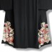 KIMONO VINTAGE NOIR EN SOIE & MOTIFS COLORÉS 008-359 (S)