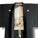 VESTE HAORI NOIRE À KAMON EN SOIE 008-364 (L)