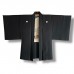 VESTE HAORI NOIRE À KAMON EN SOIE 008-364 (L)