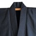 KIMONO JAPONAIS HOMME BLEU NUIT EN SOIE 008-408 (L)