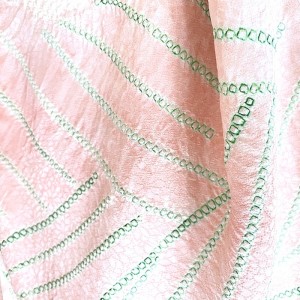 HAORI JAPONAIS FEMME EN SOIE SHIBORI ROSE CLAIR 008-417 (M)