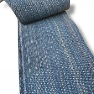 OBI DOUBLÉ BLEU STRIÉ EN COTON 008-473