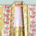 HAORI FEMME EN SOIE RAYÉE À MOTIFS FLORAUX STYLISÉS 008-57 (L)