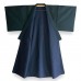 KIMONO & HAORI BLEU-VERT EN SOIE STRUCTURÉE 009-231 (M)