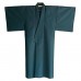 KIMONO & HAORI BLEU-VERT EN SOIE STRUCTURÉE 009-231 (M)