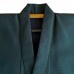 KIMONO & HAORI BLEU-VERT EN SOIE STRUCTURÉE 009-231 (M)