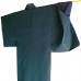 KIMONO & HAORI BLEU-VERT EN SOIE STRUCTURÉE 009-231 (M)