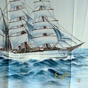 NAGAJUBAN NON DOUBLÉ EN SOIE BLEU-VERT 009-330 (L)