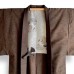 ENSEMBLE KIMONO & HAORI MARRON EN SOIE 009-469 (M) 