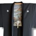HAORI EN TAFFETAS NOIR À KAMON 009-515 (M)
