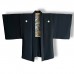 HAORI EN TAFFETAS NOIR À KAMON 009-515 (M)