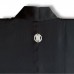 HAORI EN TAFFETAS NOIR À KAMON 009-515 (M)